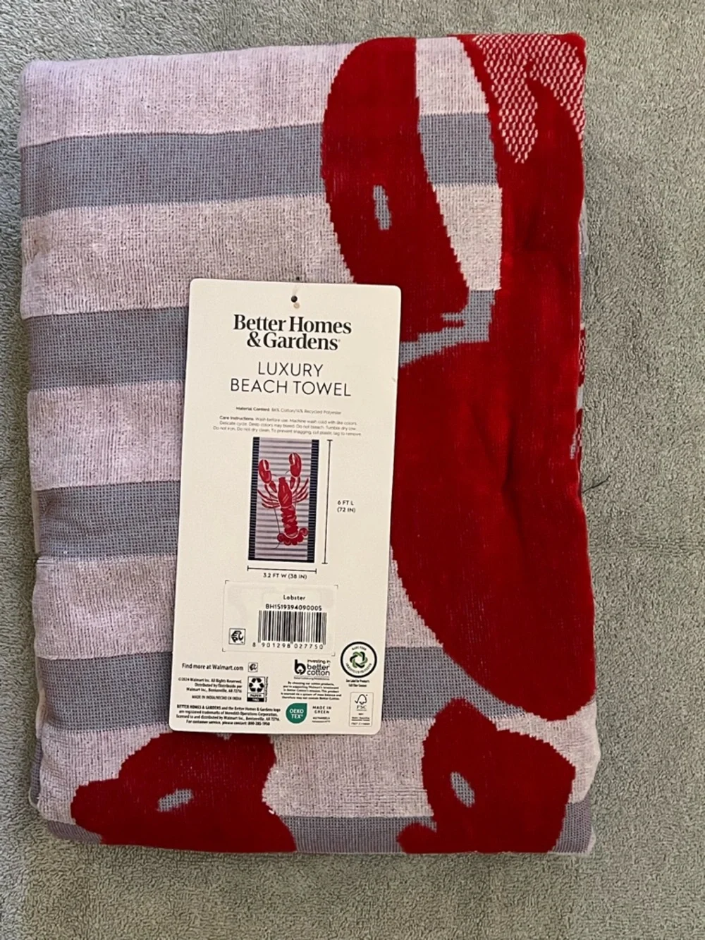 Oversized Luxury Lobster Beach Towel